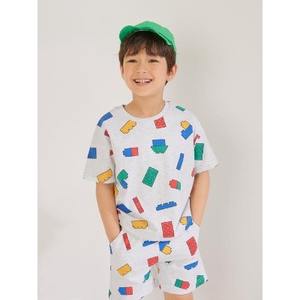 Ensemble de vêtements décontractés imprimés de style coréen OZKIZ pour garçons de 2 à 6 ans, vente en gros, mode enfantine d'été - Product Image 1