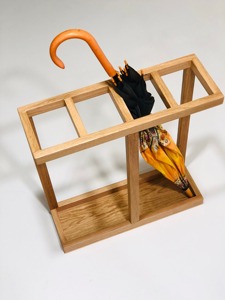 Porte-parapluies en bois à 4 fentes pour garder plusieurs parapluies séparés et faciles d'accès, fabriqué à la main en Inde - Product Image 5