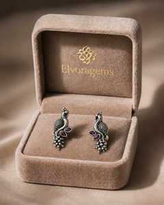 Vintage 925 Silver Floral Drop <b>Earrings</b> with Zircon Inlay Women's Wedding & Party Jewelry - Product Image 6