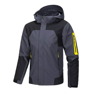 Women Breathable Hooded <b>Ski</b> <b>Jacket</b> <b>White</b> Navy Color Blocking Waterproof Zipper Closure Full Sleeve Outdoor Wear 100% Polyester - Product Image 3