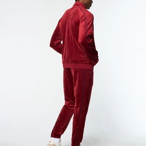 Luxury <b>Velvet</b> Tracksuit Cotton Blended Custom <b>Green</b> Velour Sportswear Two Piece Winter Jogger Suit For Men Wholesale - Product Image 3