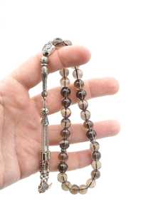 Chapelet islamique en quartz fumé (Tasbih) avec motif ange, Misbaha en résine écologique faite à la main, décoration religieuse pour la maison - Product Image 2