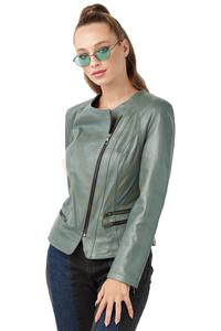 Vestes en cuir écologiques pour femmes, style streetwear, couleur personnalisée, design uni - Product Image 4