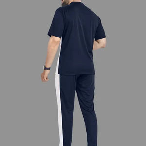 Ensemble de survêtement décontracté pour homme, t-shirt à manches courtes et pantalon de survêtement bicolore, style sportif - Product Image 2