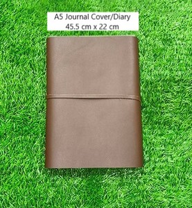 Protège-documents de voyage A5 et A6 en cuir de vachette marron professionnel, artisanal et tanné, pour papeterie de direction et journal, organisateur de fournitures - Product Image 2