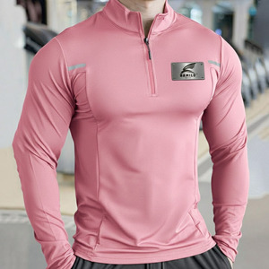 Top Quality Breathable <b>Compression</b> <b>Shirt</b> for Men Custom Logo Casual Solid Pattern Long Sleeve with O-Neck - Product Image 2