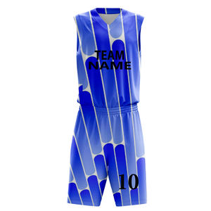 ชุดเสื้อบาสเก็ตบอลฤดูร้อนไซส์ใหญ่ ระบายอากาศได้ดี ซับเหงื่อ ออกแบบเองได้ พิมพ์ลายแบบรีดร้อน ปรับแต่งได้สำหรับทีม - Product Image 4