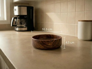 Bol à salade en bois naturel ILAHI, écologique, en bois d'acacia, style vintage, logo personnalisé, pour mariage, ustensiles de cuisine, vaisselle, en stock - Product Image 2