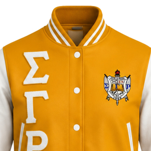 เสื้อแจ็คเก็ตซิป Sigma Gamma Rho ผ้าซาตินทรงครอปสำหรับผู้หญิง ดีไซน์ทันสมัย น้ำหนักเบา สไตล์บอมเบอร์ เสื้อคลุมลำลอง สตรีทแวร์สำหรับชมรมนักศึกษา เสื้อผ้าสั่งทำพิเศษ - Product Image 3