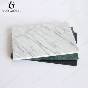 จานตกแต่งหินอ่อนสีเขียว RICO GLOBAL แบบมันเงา รูปทรงสี่เหลี่ยมผืนผ้า - Product Image 5