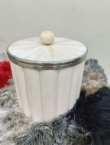 Cubo de hielo de lujo con incrustaciones de hueso hecho a mano y tapa, de acero inoxidable ecológico para fiestas y el hogar, de The Fashion Craft - Product Image 6