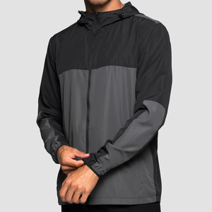 Blouson Bomber Homme Noir et Gris à Panneaux, à Capuche, Manches Longues, Motif Color Block, Vêtement d'extérieur Décontracté d'Hiver, LOGO Personnalisé - Product Image 2