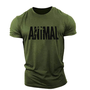 <b>Animal</b> Letter Print <b>Men's</b> Regular Fit Short Sleeve O-Neck Soft T-Shirt Casual Jersey Cotton Breathable Normcore/Minimalist - Product Image 2