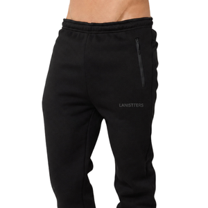 Customized <b>Mens</b> Tapered <b>Trousers</b> Zipper Pocket <b>Elastic</b> Waist Athletic Streetwear Pants OEM Sportswear Factory Wholesale Supplier - Product Image 3