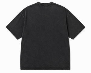 T-shirt graphique vintage personnalisé pour homme, coupe oversize, en coton épais 100 %, délavé à l'acide, style streetwear, écologique - Product Image 2