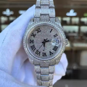 นาฬิกาควอตซ์เพชรโมอิสซาไนต์สุดหรูสำหรับผู้ชาย ดีไซน์ทันสมัยแบบ Iced Out - Product Image 1