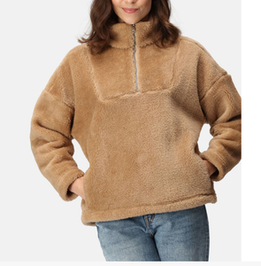 Sudadera de algodón grueso con cuello redondo y rayas, bordada y personalizada para mujer, de gran venta - Product Image 1