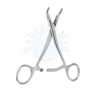 Pinzas de reducción ósea curvas escalonadas y puntiagudas NABSONS MED de 5.5 pulgadas, instrumento quirúrgico ortopédico manual de acero inoxidable - Product Image 4