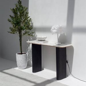 โต๊ะคอนโซลหน้าหินอ่อนเมอริโน แวนดานา ลูนาริส ขาไม้สีดำ ดีไซน์หรูหราทันสมัย - Product Image 3