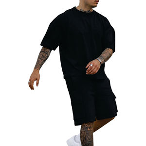 Ensemble deux pièces pour homme, personnalisé, été, unisexe, en coton, ensemble court délavé à l'acide, t-shirt et ensemble deux pièces MADE BY BS - Product Image 2