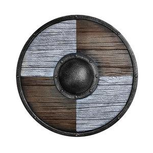 Bouclier rond en bois Viking de haute qualité, design nordique classique, artisanat fait main pour la décoration et les événements costumés - Product Image 5