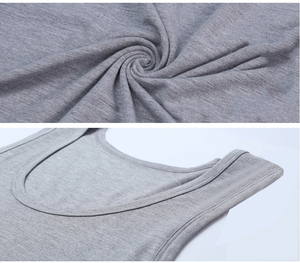 <b>Men's</b> <b>White</b> O-Neck Tank Top Solid Color Casual Sleeveless <b>Vest</b> Knitted Cotton Workout Shirt <b>Men's</b> Tank Tops - Product Image 6