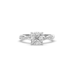 Bague de fiançailles élégante et légère en or massif 14K/10K avec diamant de laboratoire taille coussin 2,31 carats, coupe fantaisie, pierre de haute qualité - Product Image 2