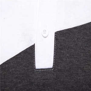 Polo asymétrique color-block pour homme 2026 – Coupe ajustée décontractée élégante à manches courtes – Haut de sport noir, blanc et gris - Product Image 3