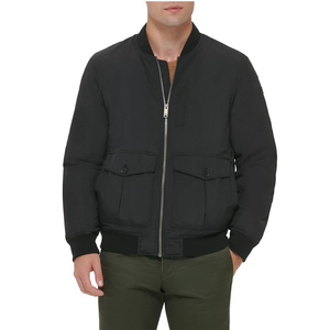 Chaqueta Negra Acolchada Personalizada con Cierre, Chaqueta Bomber de Moda para Hombre, Uso Diario, Casual, Venta al Por Mayor - Product Image 1