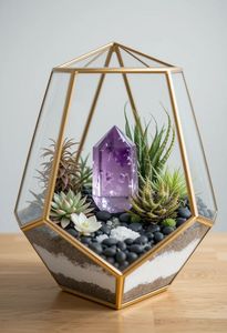 Terrario de Metal y Vidrio Personalizado, Moderno, para Plantas de Interior, Suculentas, Plantas Aéreas y Terrarios DIY - Product Image 5