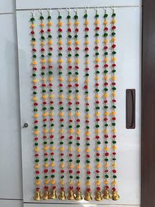 สายปอมปอมหลากสีทำด้วยมือพร้อมกระดิ่งสำหรับตกแต่งพวงมาลาสำหรับงานแต่งงานของดิวาลี - Product Image 3