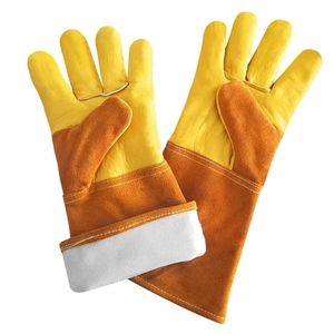 Guantes de Seguridad Resistentes al Calor de Cuero, 10 Pulgadas, Puño Recto, Protección Contra el Calor, Duraderos, Textura Suave, Dedos Antideslizantes - Product Image 3