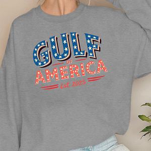 Suéter de Punto Estampado Patriótico para Mujer, Diseño del Golfo de América, Cuello Redondo, Informal, para Otoño, 100% Poliéster, Manga Larga - Product Image 5