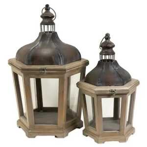 Light wicker rattan lantern cylindrical shape rounded <b>top</b> bottom handle yellow candle open weave design warm ambient glow - Product Image 3