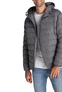 Chaqueta de hombre con forro polar, acolchada, cálida para invierno, resistente al viento y al agua, con cremallera completa y capucha, gruesa, para exteriores. - Product Image 2
