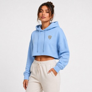 Sudadera Corta de Felpa Francesa Ligera para Mujer, con Cordón Ajustable y Tejido Transpirable - Product Image 2