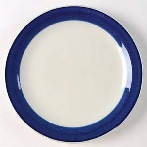 Assiette de service moderne à bord festonné bleu |   Assiette de présentation en métal de haute qualité pour hôtels de luxe, vaisselle de style méditerranéen - Product Image 2