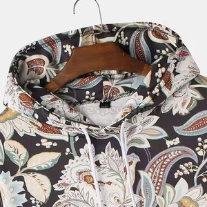 Hoodie à sublimation florale pour homme, imperméable, en polaire, coupe ample, sportif, sans manches, en polyester, pour l'hiver, avec poche - Product Image 2