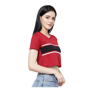 เสื้อครอปท็อปแฟชั่นผู้หญิงทรงเข้ารูป แห้งเร็ว สีตามสั่ง ระบายอากาศได้ดี แขนสั้น รับผลิตแบบ OEM - Product Image 1