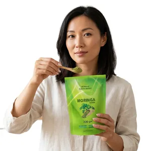 Polvo de Hoja de Moringa, Suplemento Antioxidante, Aclarante de la Piel, 100% Natural a Base de Hierbas para el Apoyo Inmunológico en Adultos, No Apto para Mujeres Embarazadas - Product Image 3