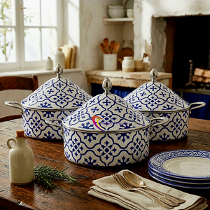 Insulated Hot Pot Stainless Steel Casserole <b>Serving</b> <b>Dish</b> with Lid Thermal Food Warmer Double Wall Stock Pot <b>Dish</b> Moroccan Design - Product Image 4