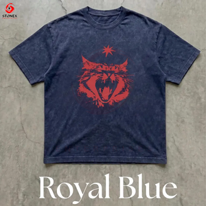 เสื้อยืดแขนสั้นทรงโอเวอร์ไซส์ผู้ชาย ล้างสีแบบแอซิดวอช ผ้าฝ้ายนุ่ม สวมใส่สบาย ทรงหลวม สไตล์พรีเมียม สตรีทแวร์ลำลอง แฟชั่นที่ต้องมี - Product Image 1