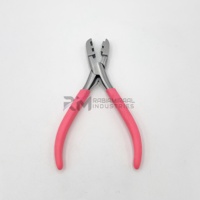 Pince à extensions capillaires professionnelle RMI en acier inoxydable avec embout argenté et poignée rose pâle – Outil micro-pinces durable