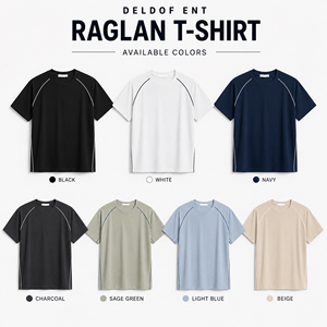 T-Shirt Raglan Oversize con Logo Personalizzato, Manica Corta, Collo Tondo, Dettagli a Contrasto, Etichetta Privata OEM ODM - Product Image 5