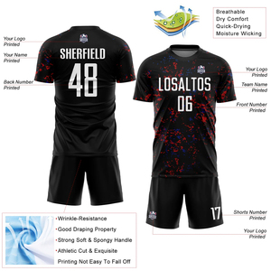 Conjunto de Uniforme de Fútbol de Primera Calidad con Mangas con Patrón de Camuflaje y Pantalones Cortos Lisos Teñidos, con Nombre y Número del Jugador - Product Image 5