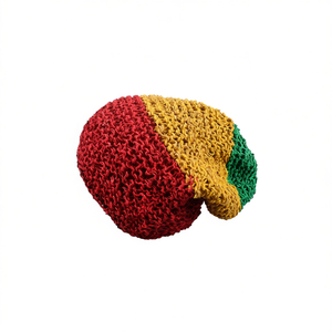 Bonnet en chanvre Rasta, écologique, fait main, unisexe, élégant, chauffe-mains et -pieds avec motif Rasta - Product Image 1