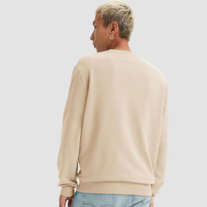 Sweat-shirt en molleton à col rond pour homme, bleu marine, coton riche, jersey léger - Product Image 5