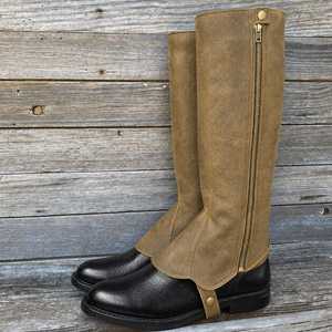 Custom Top Grain Leather <b>Half</b> <b>Chaps</b> Professional Equestrian Riding Gaiters Cowhide Horse Riding <b>Chaps</b> LHC-0009 - Product Image 2