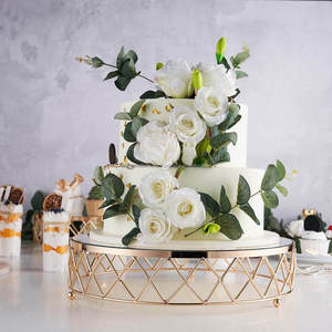 Modern Metal Cake Stand with <b>Beads</b> and Resin Epoxy Mold Perfect for Fancy Dessert Decor and Hotel Supply Use - Product Image 2