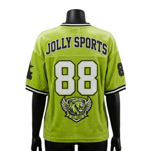 Maillot de football pour femmes 180 GSM en polyester durable et respirant, vert lime, impression par sublimation, bandes sur les manches, logo personnalisé - Product Image 3
